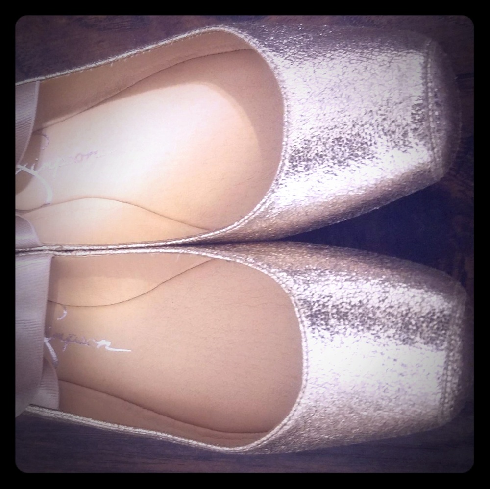 Jessica Simpson Platina Gold Ballet Flats